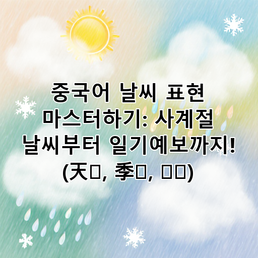 중국어 날씨 표현 마스터하기: 사계절 날씨부터 일기예보까지! (天气, 季节, 预报) 대표 이미지