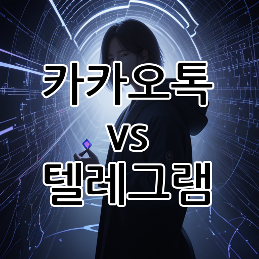 카카오톡 vs 텔레그램: 국민 메신저와 비밀 메신저 대표 이미지