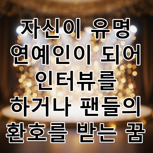 자신이 유명 연예인이 되어 인터뷰를 하거나 팬들의 환호를 받는 꿈 대표 이미지