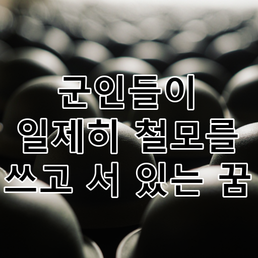 군인들이 일제히 철모를 쓰고 서 있는 꿈 대표 이미지
