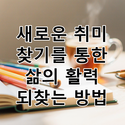 새로운 취미 찾기를 통한 삶의 활력 되찾는 방법 대표 이미지