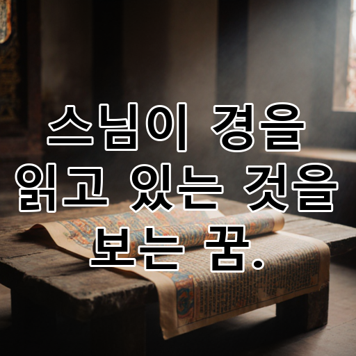 스님이 경을 읽고 있는 것을 보는 꿈. 대표 이미지
