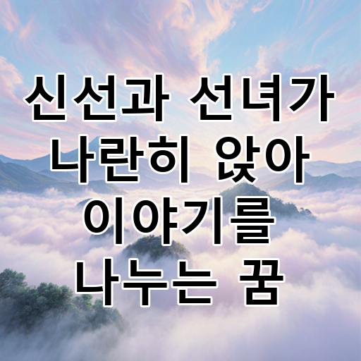 신선과 선녀가 나란히 앉아 이야기를 나누는 꿈 대표 이미지
