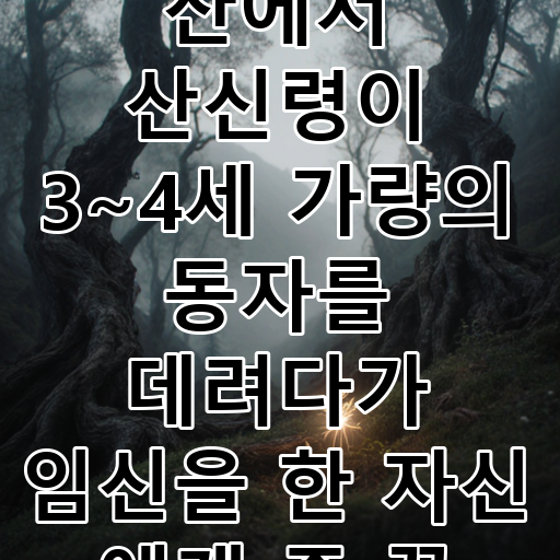 산에서 산신령이 3~4세 가량의 동자를 데려다가 임신을 한 자신 에게 준 꿈 대표 이미지