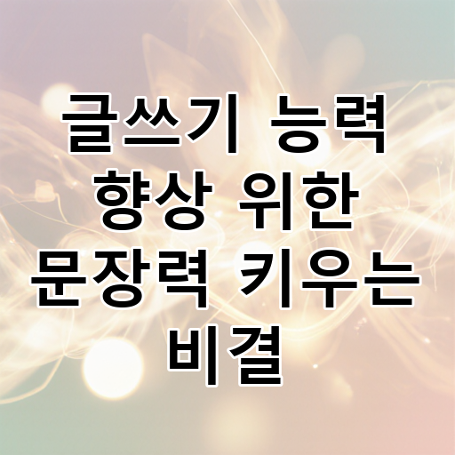 글쓰기 능력 향상 위한 문장력 키우는 비결 대표 이미지