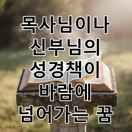 목사님이나 신부님의 성경책이 바람에 넘어가는 꿈 대표 이미지