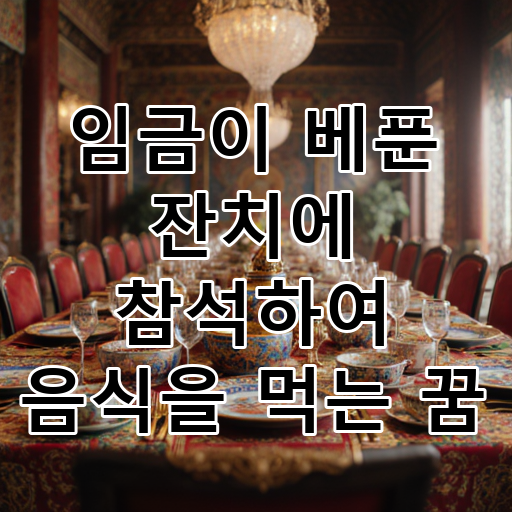 임금이 베푼 잔치에 참석하여 음식을 먹는 꿈 대표 이미지