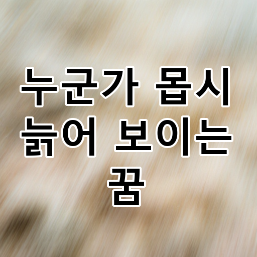 누군가 몹시 늙어 보이는 꿈 대표 이미지