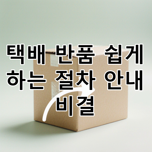 택배 반품 쉽게 하는 절차 안내 비결 대표 이미지