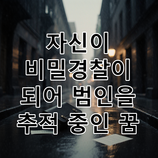 자신이 비밀경찰이 되어 범인을 추적 중인 꿈 대표 이미지