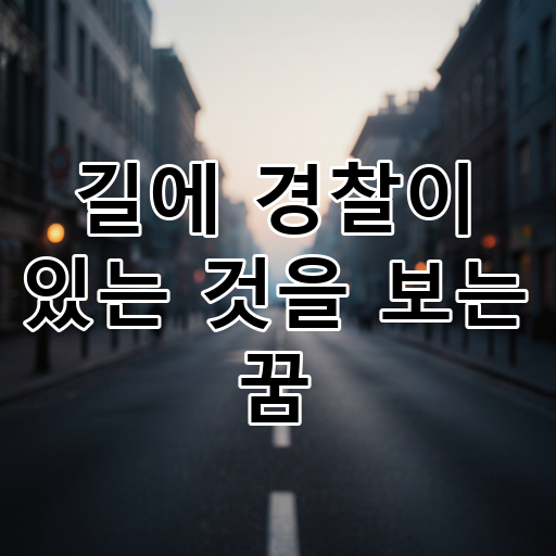 길에 경찰이 있는 것을 보는 꿈 대표 이미지