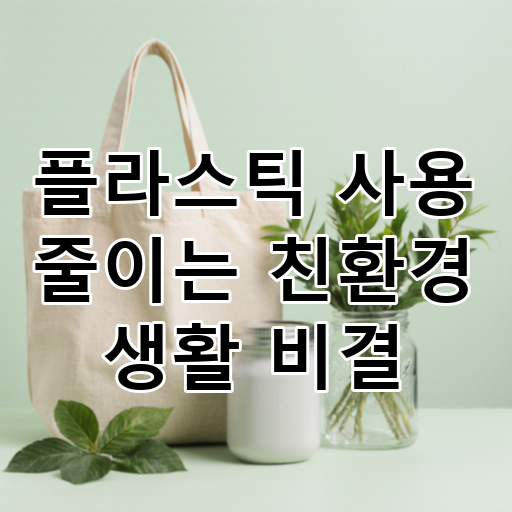 플라스틱 사용 줄이는 친환경 생활 비결 대표 이미지