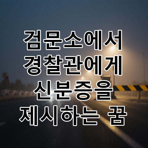 검문소에서 경찰관에게 신분증을 제시하는 꿈 대표 이미지
