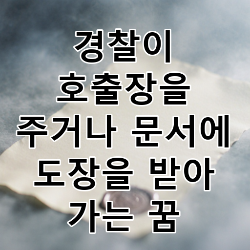 경찰이 호출장을 주거나 문서에 도장을 받아 가는 꿈 대표 이미지