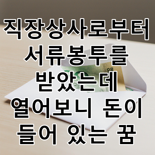 직장상사로부터 서류봉투를 받았는데 열어보니 돈이 들어 있는 꿈 대표 이미지