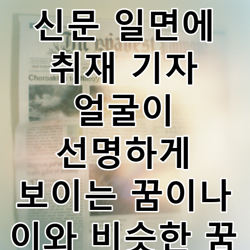 신문 일면에 취재 기자 얼굴이 선명하게 보이는 꿈이나 이와 비슷한 꿈 대표 이미지