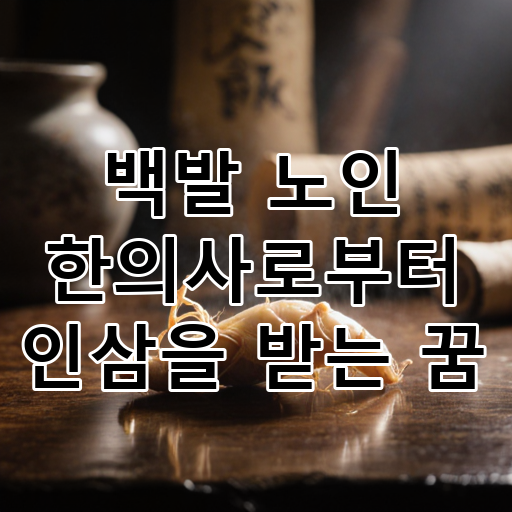백발 노인 한의사로부터 인삼을 받는 꿈 대표 이미지