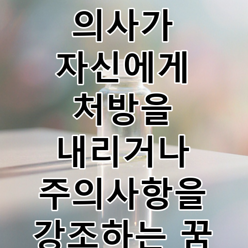의사가 자신에게 처방을 내리거나 주의사항을 강조하는 꿈 대표 이미지