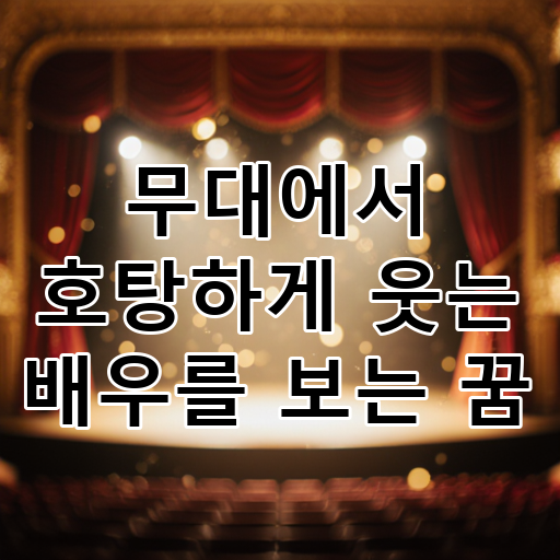 무대에서 호탕하게 웃는 배우를 보는 꿈 대표 이미지
