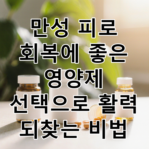 만성 피로 회복에 좋은 영양제 선택으로 활력 되찾는 비법 대표 이미지