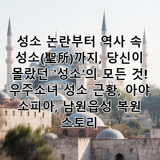 성소 논란부터 역사 속 성소(聖所)까지, 당신이 몰랐던 '성소'의 모든 것! 우주소녀 성소 근황, 아야 소피아, 남원읍성 복원 스토리 대표 이미지