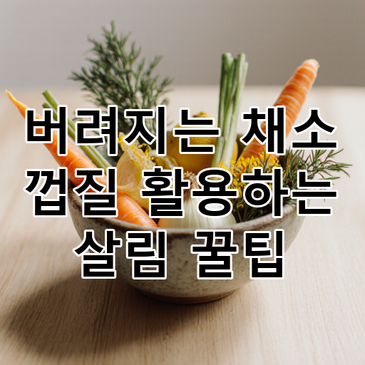 버려지는 채소 껍질 활용하는 살림 꿀팁 대표 이미지