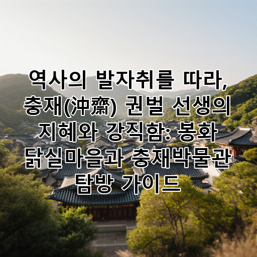 역사의 발자취를 따라, 충재(沖齋) 권벌 선생의 지혜와 강직함: 봉화 닭실마을과 충재박물관 탐방 가이드 대표 이미지