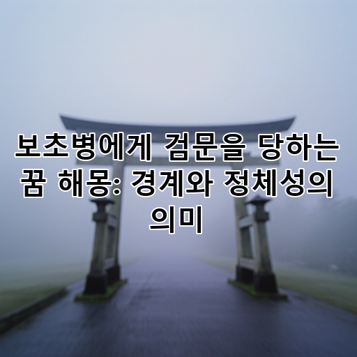 보초병에게 검문을 당하는 꿈 해몽: 경계와 정체성의 의미 대표 이미지