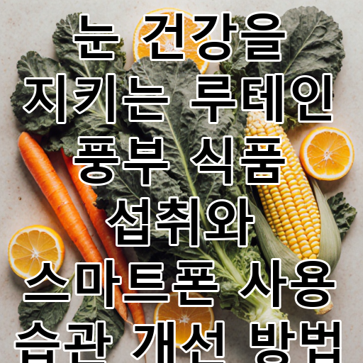 눈 건강을 지키는 루테인 풍부 식품 섭취와 스마트폰 사용 습관 개선 방법 대표 이미지