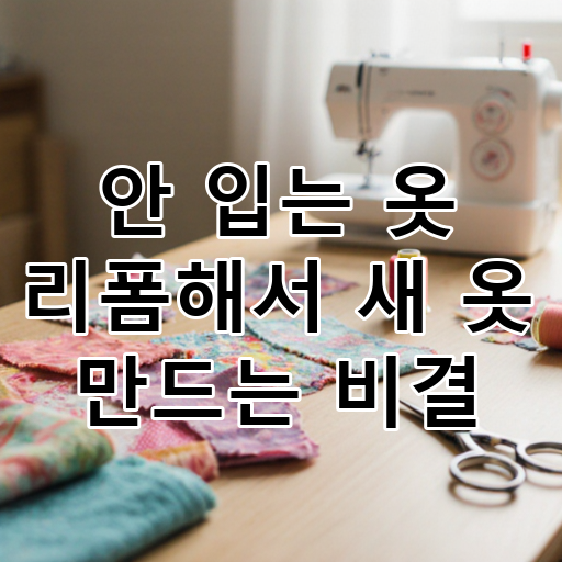 안 입는 옷 리폼해서 새 옷 만드는 비결 대표 이미지