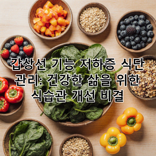 갑상선 기능 저하증 식단 관리: 건강한 삶을 위한 식습관 개선 비결 대표 이미지