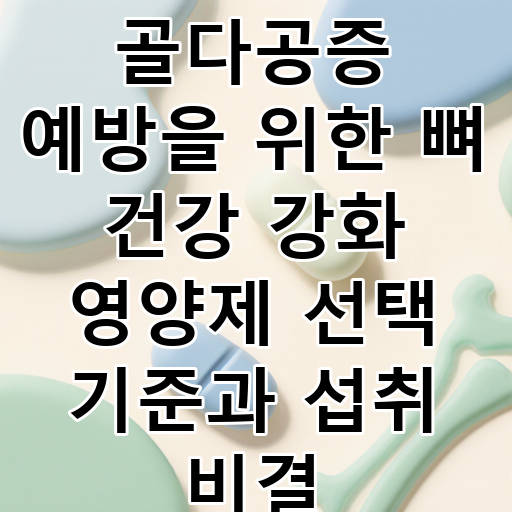 골다공증 예방을 위한 뼈 건강 강화 영양제 선택 기준과 섭취 비결 대표 이미지