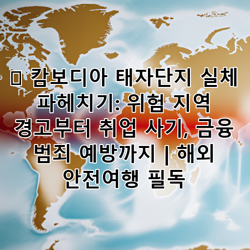 🚨 캄보디아 태자단지 실체 파헤치기: 위험 지역 경고부터 취업 사기, 금융 범죄 예방까지 | 해외 안전여행 필독 대표 이미지