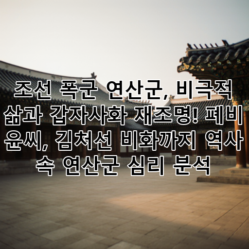 조선 폭군 연산군, 비극적 삶과 갑자사화 재조명! 폐비 윤씨, 김처선 비화까지 역사 속 연산군 심리 분석 대표 이미지