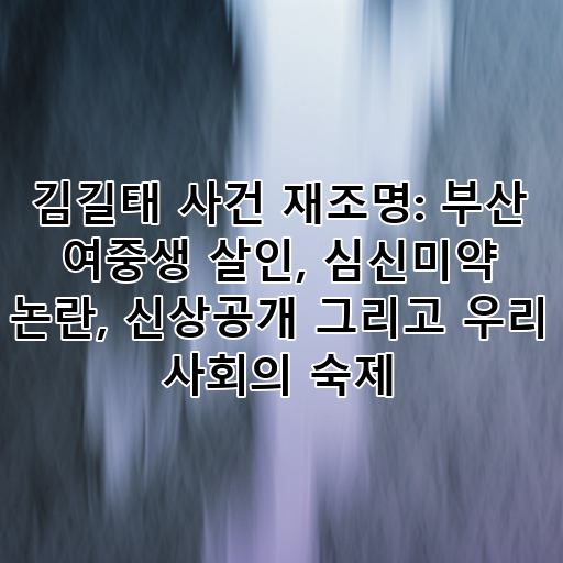 김길태 사건 재조명: 부산 여중생 살인, 심신미약 논란, 신상공개 그리고 우리 사회의 숙제 대표 이미지