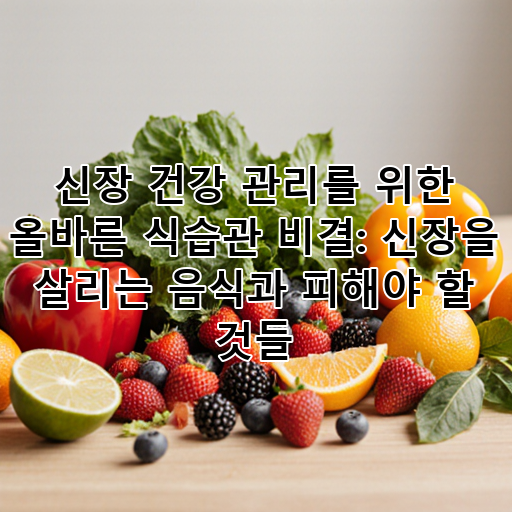신장 건강 관리를 위한 올바른 식습관 비결: 신장을 살리는 음식과 피해야 할 것들 대표 이미지