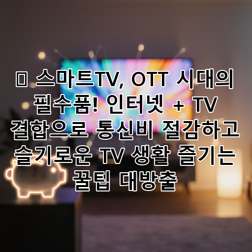 📺 스마트TV, OTT 시대의 필수품! 인터넷 + TV 결합으로 통신비 절감하고 슬기로운 TV 생활 즐기는 꿀팁 대방출 대표 이미지