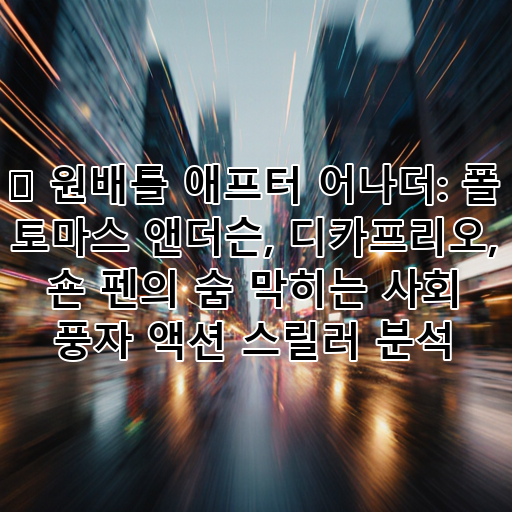 🎬 원배틀 애프터 어나더: 폴 토마스 앤더슨, 디카프리오, 숀 펜의 숨 막히는 사회 풍자 액션 스릴러 분석 대표 이미지