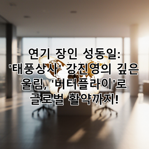 연기 장인 성동일: '태풍상사' 강진영의 깊은 울림, '버터플라이'로 글로벌 활약까지! 대표 이미지