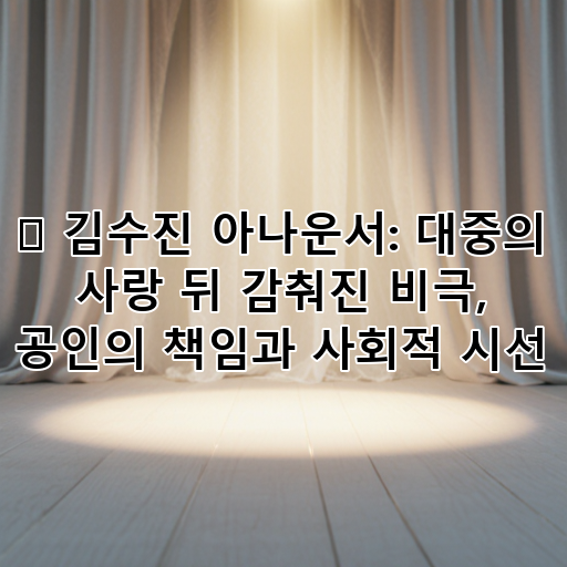 🔎 김수진 아나운서: 대중의 사랑 뒤 감춰진 비극, 공인의 책임과 사회적 시선 대표 이미지