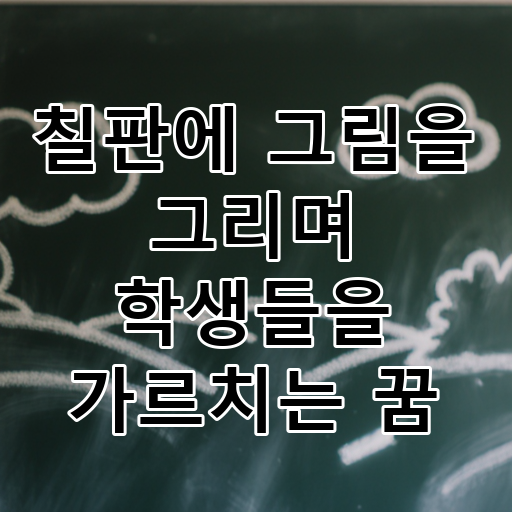 칠판에 그림을 그리며 학생들을 가르치는 꿈 대표 이미지