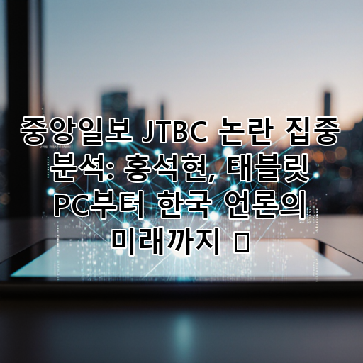 중앙일보 JTBC 논란 집중 분석: 홍석현, 태블릿 PC부터 한국 언론의 미래까지 🔍 대표 이미지