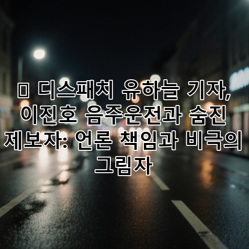 🚨 디스패치 유하늘 기자, 이진호 음주운전과 숨진 제보자: 언론 책임과 비극의 그림자 대표 이미지