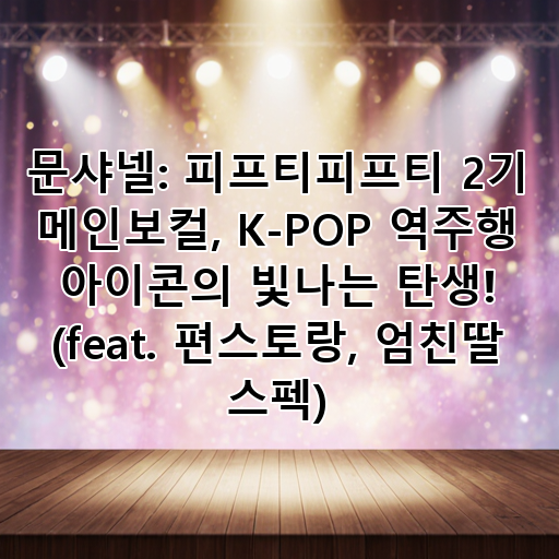 문샤넬: 피프티피프티 2기 메인보컬, K-POP 역주행 아이콘의 빛나는 탄생! (feat. 편스토랑, 엄친딸 스펙) 대표 이미지