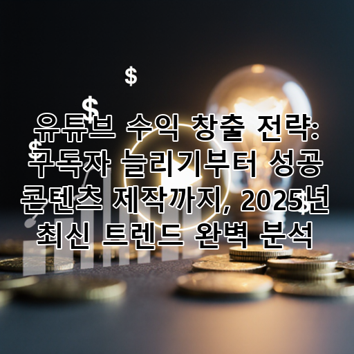 유튜브 수익 창출 전략: 구독자 늘리기부터 성공 콘텐츠 제작까지, 2025년 최신 트렌드 완벽 분석 대표 이미지