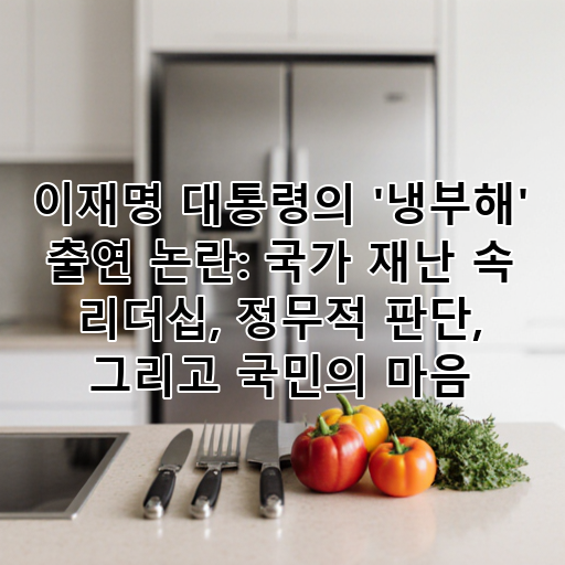 이재명 대통령의 '냉부해' 출연 논란: 국가 재난 속 리더십, 정무적 판단, 그리고 국민의 마음 대표 이미지
